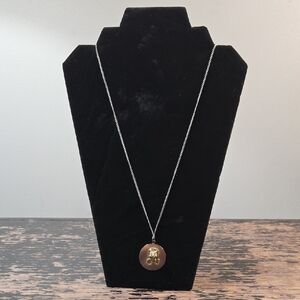 Gold and Silver Toned Vintage Lion Pendant‎ Necklace